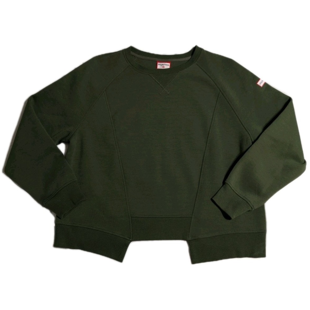 Hunter Target Sweatshirt Womens XL Green Crewneck Pullover Scuba Knit Sweater